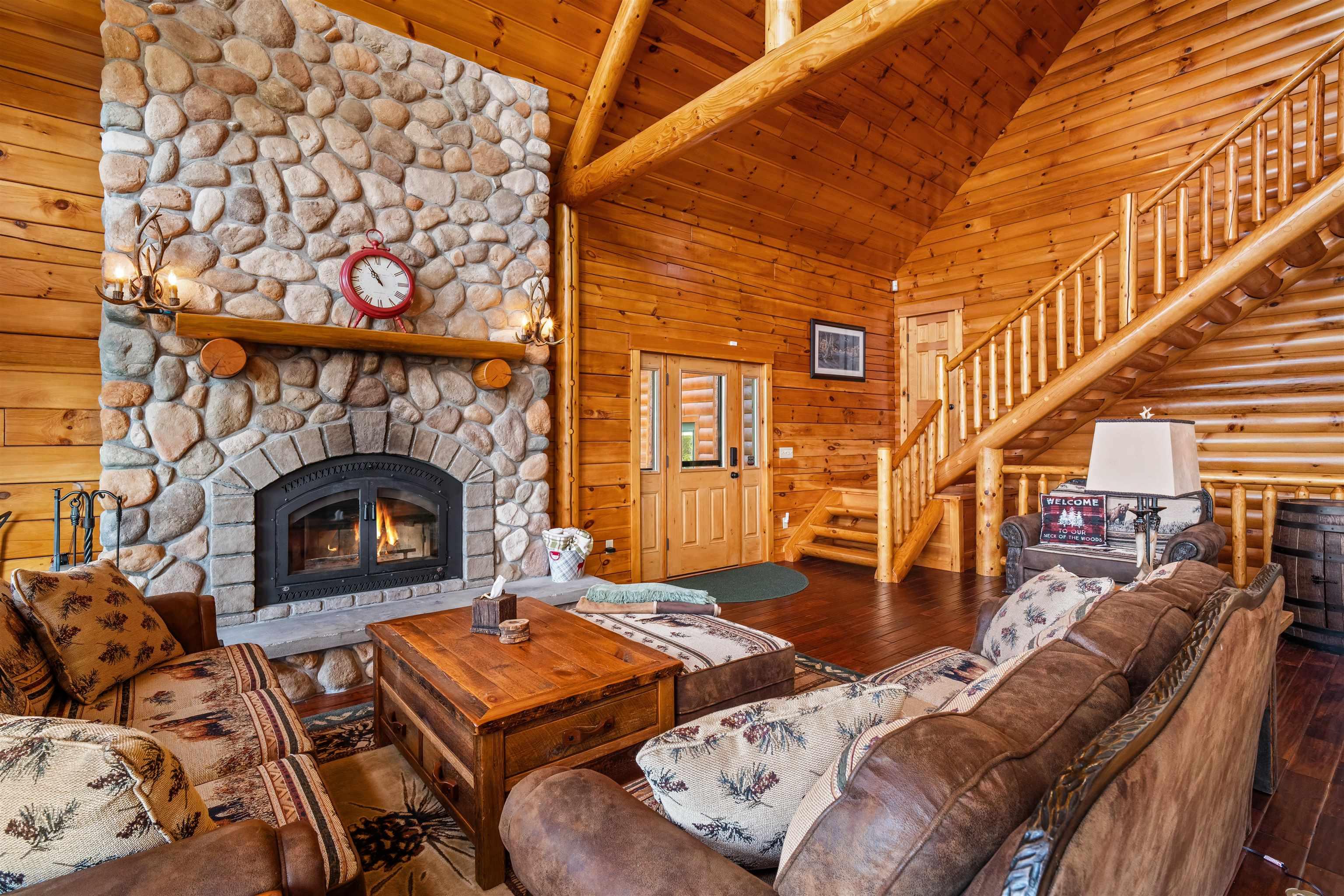 Image 3: Wood burning fireplace with a whole-house fan.