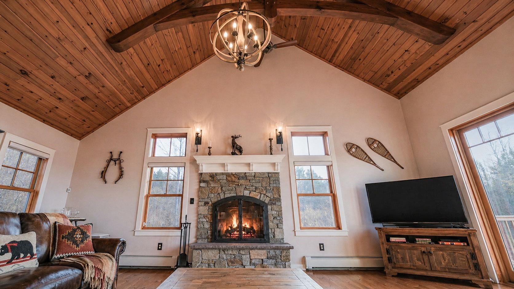 Image 4: Wood burning stone fireplace Image 4: Wood burning stone fireplace