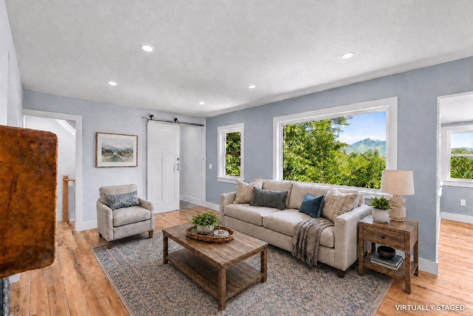 Image 3: Living Room with Gas Fireplace
