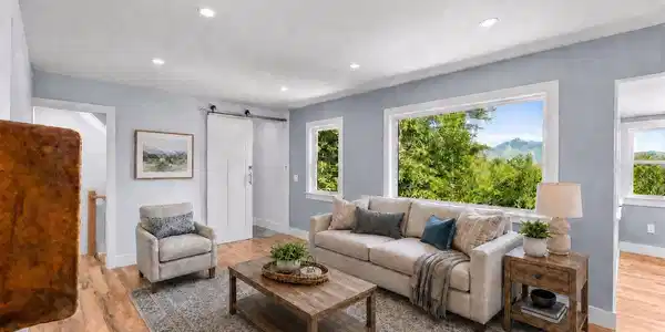 Image 3: Living Room with Gas Fireplace