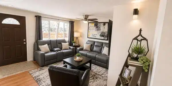 Image 4: virtually staged & edited Living Room