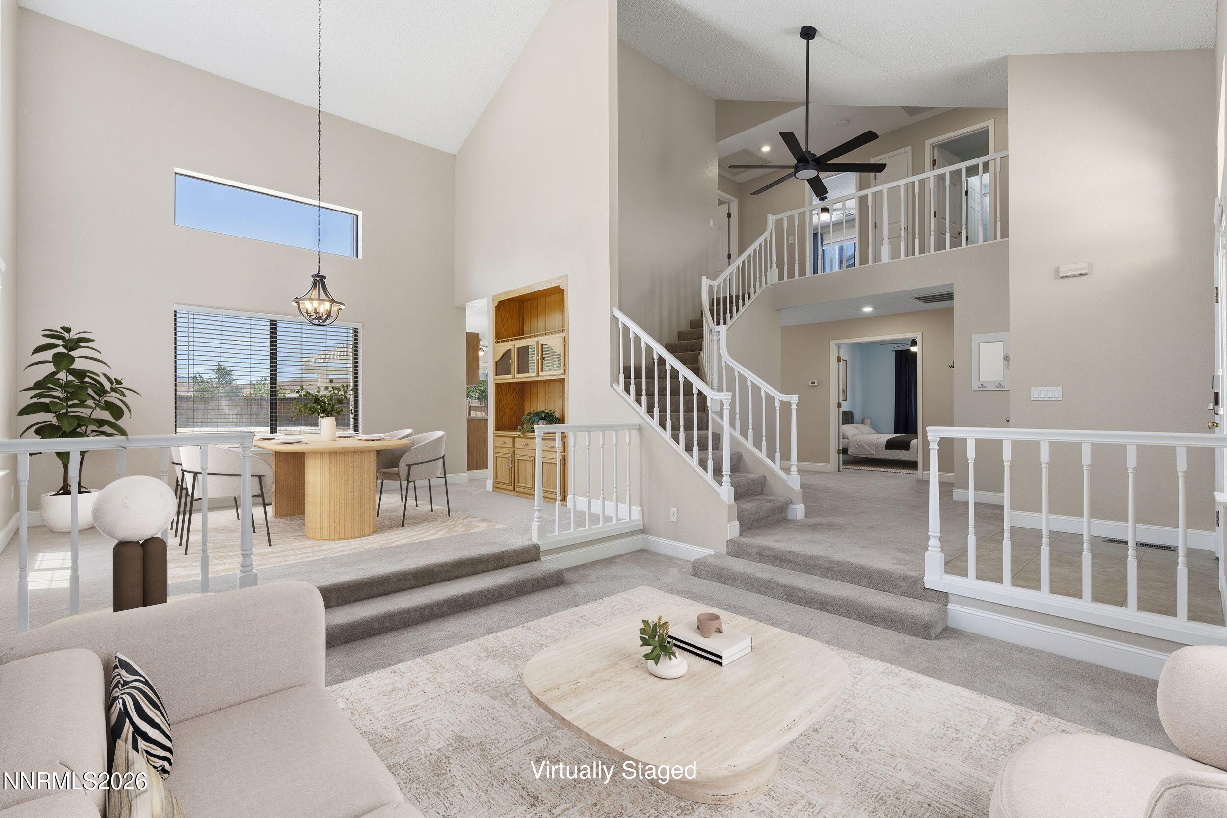 Image 4: Living Room Features Vaulted Ceilings
