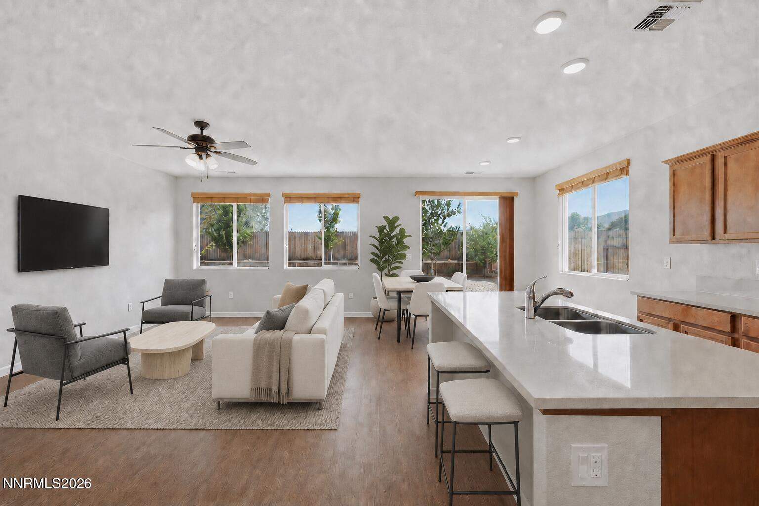 Image 3: Virtually Staged Great Room to Show Func
