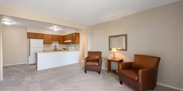 Image 4: View of kitchen from living room