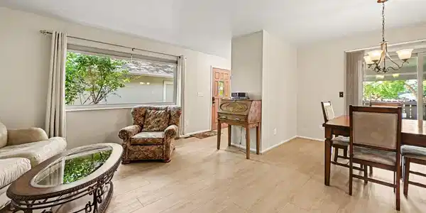 Image 4: Main level entry, living room and dining cove Image 4: Main level entry, living room and dining cove