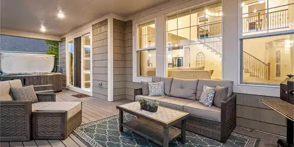 Image 4: Covered Deck with Hot Tub Image 4: Covered Deck with Hot Tub