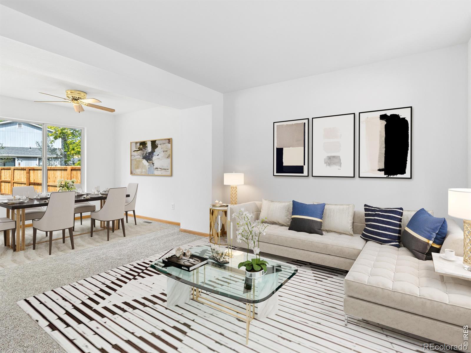 Image 4: Virtually staged Living Room and Dining Room Image 4: Virtually staged Living Room and Dining Room