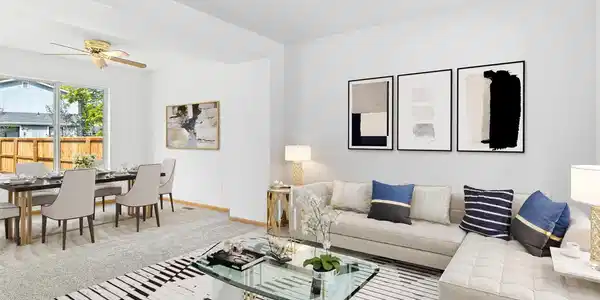 Image 4: Virtually staged Living Room and Dining Room Image 4: Virtually staged Living Room and Dining Room