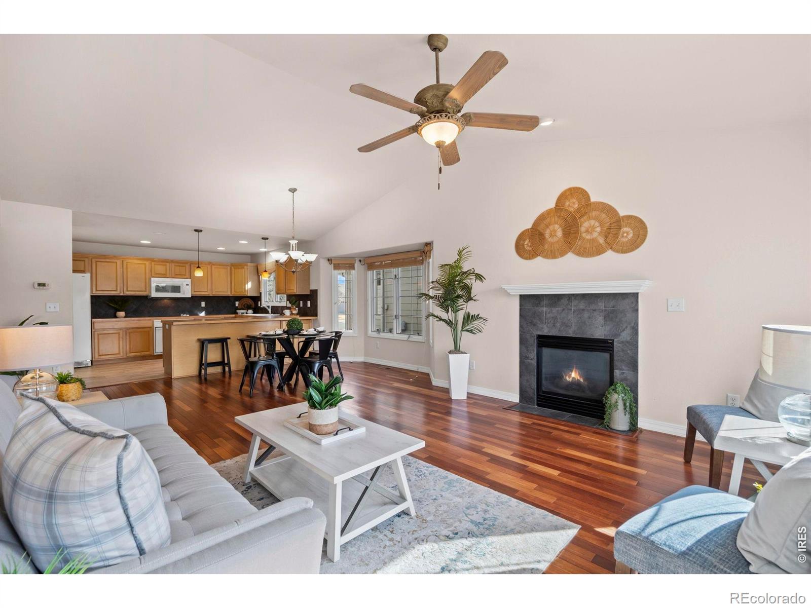 Image 4: Living Room with Cozy Fireplace