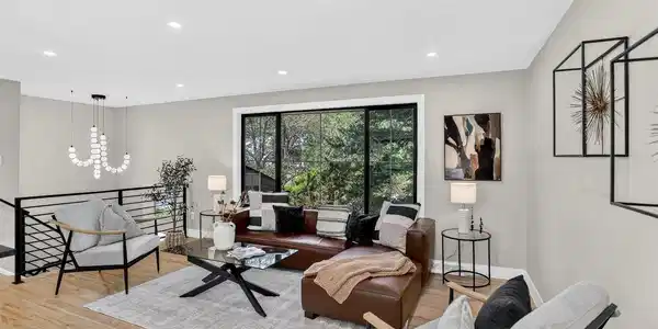 Image 4: Living Room with custom fabricated metal railing Image 4: Living Room with custom fabricated metal railing