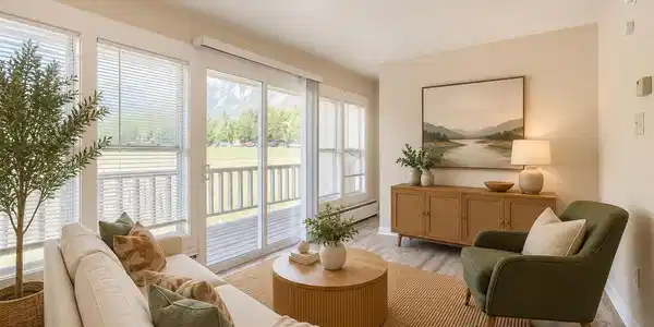 Image 4: Ai generated living room with furniture-southern exposure and views Image 4: Ai generated living room with furniture-southern exposure and views