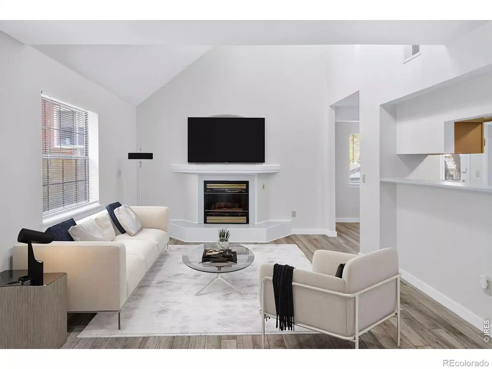 Image 1: Living Room w/ gas fireplace and updated flooring Image 1: Living Room w/ gas fireplace and updated flooring
