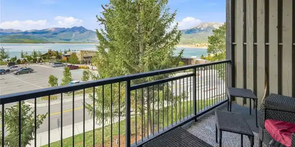 Image 3: Your private balcony overlooking Lake Dillon, the Dillon Amphitheatre, and surrounding mountain ranges