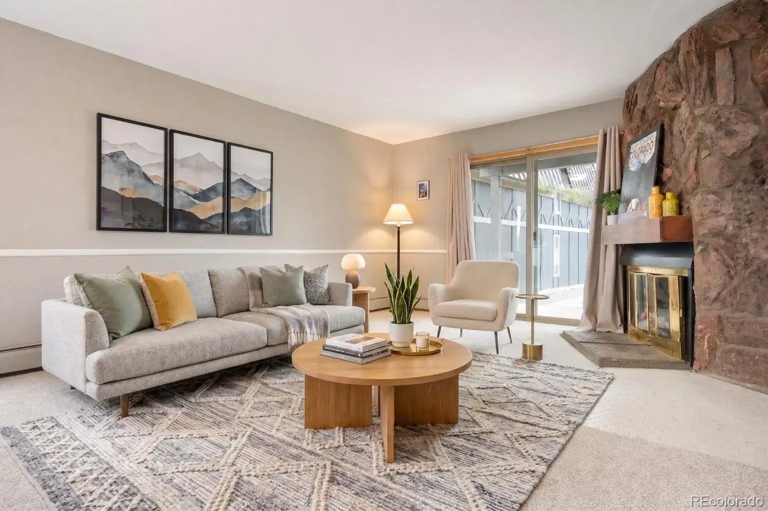 Image 1: Living room AI staged