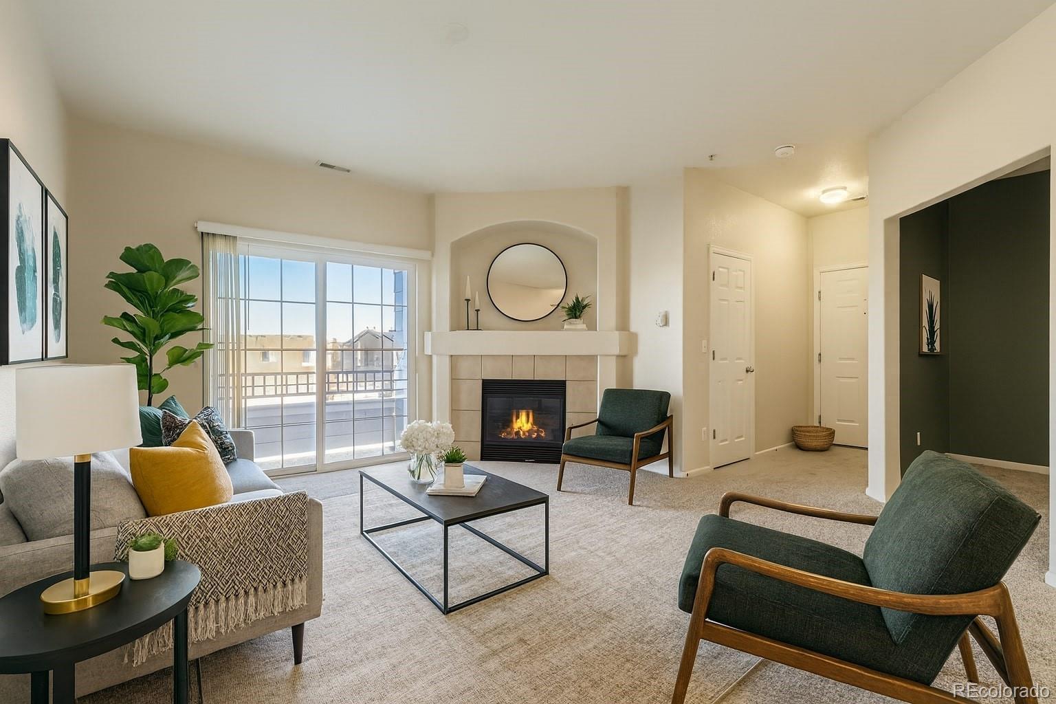 Image 2: Bright Open Living Area with Fireplace Image 2: Bright Open Living Area with Fireplace