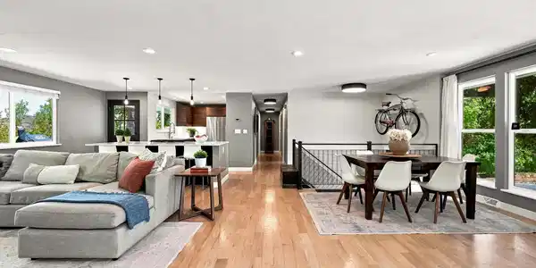 Image 4: Light-filled open plan with kitchen, living and dining reading as one room. Image 4: Light-filled open plan with kitchen, living and dining reading as one room.
