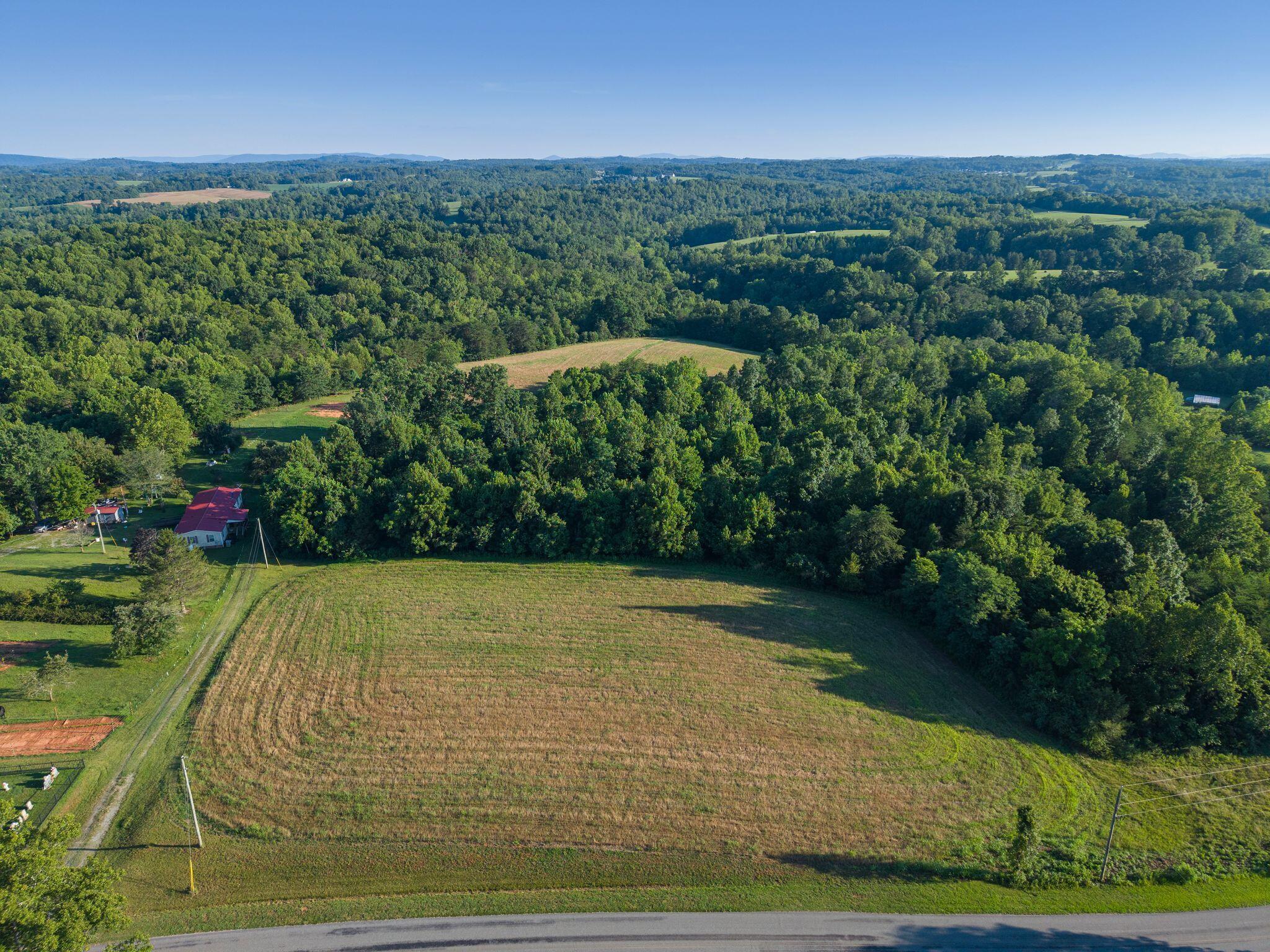 Image 1: Aerial View: Blue Ridge Backdrop