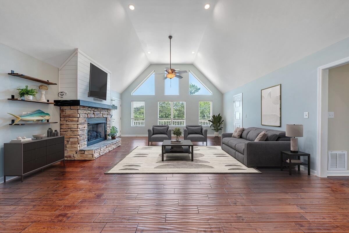 Image 3: Great room with LED lights