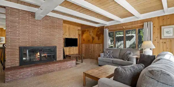 Image 2: Large Wood Fireplace
