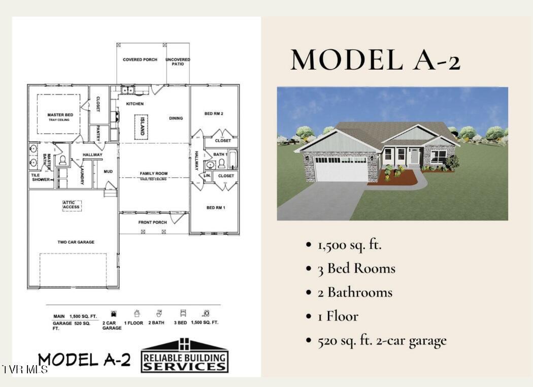 Image 3: Model A-2 floor plan