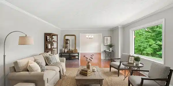 Image 3: front living virtually staged