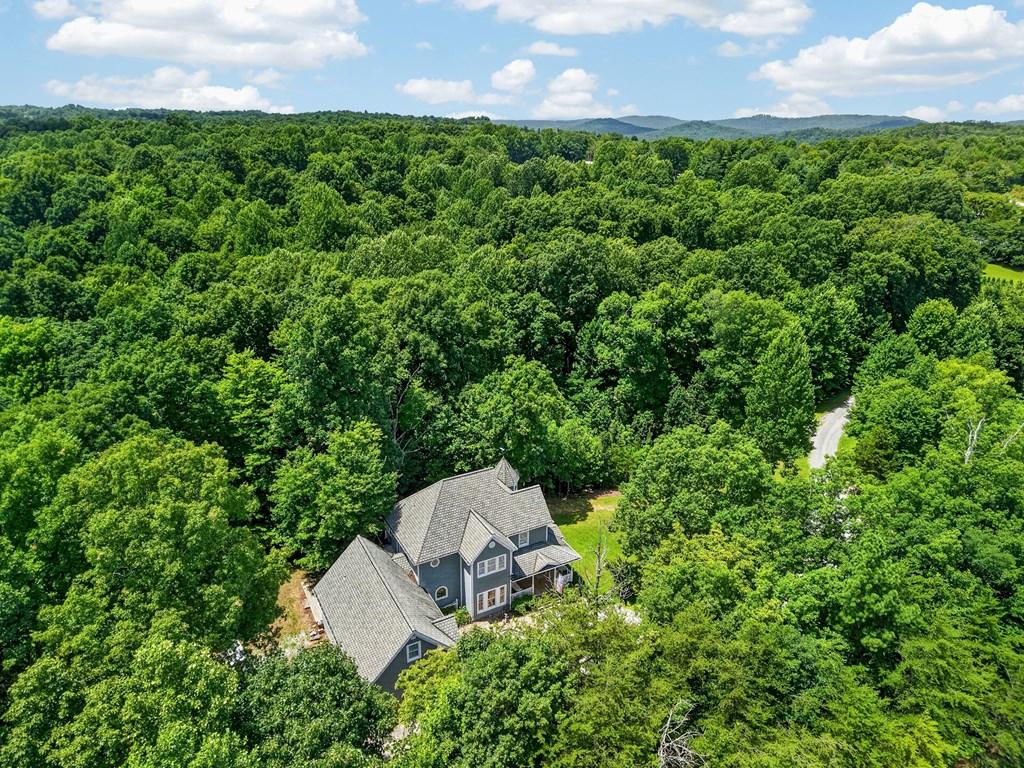 Image 2: AERIAL VIEW, PRIVATE SETTING NESTLED ON 5.10 ACRES