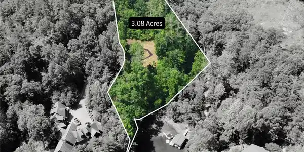 Image 4: Property lines/pins depicted on aerial photographs