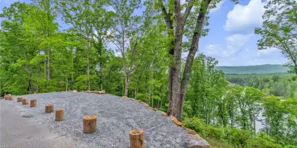 Image 4: A prime lot with verdant trees and an elevated per