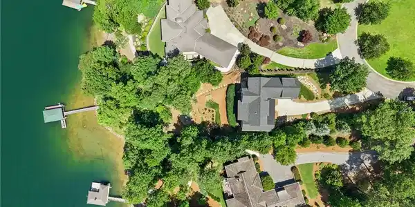 Image 2: An aerial perspective showcases multiple lakefront