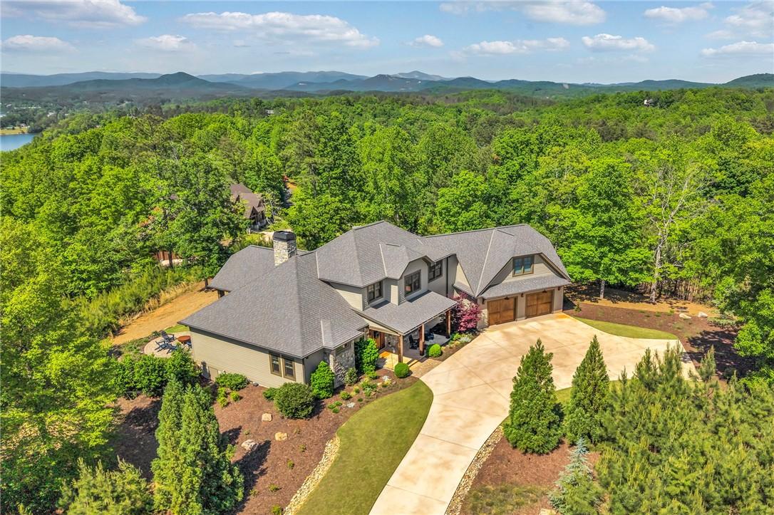 Image 2: An aerial view showcases a grand residence amidst