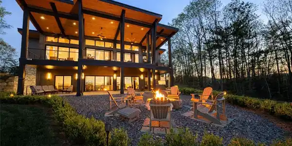 Image 3: Rear Of Home at Night is Spectacular