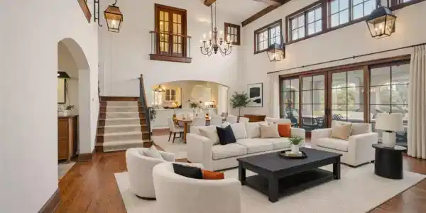 Image 4: Furniture and decor shown are digitally rendered a