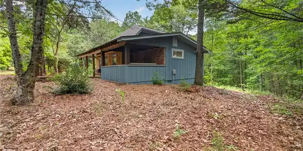 Image 4: A tranquil woodland retreat, this home offers natu